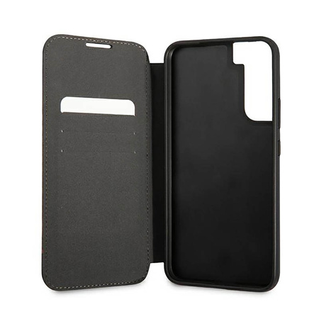 BMW Booktype M Collection Triangles - Etui Samsung Galaxy S22+ (czarny) (BMBKS22MPUCARTCBK)