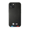 BMW Leather Hot Stamp Tricolor MagSafe – Etui iPhone 14 (Czarny) (BMHMP14S22PTDK)