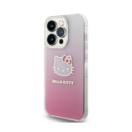 Hello Kitty IML Gradient Electrop Kitty Head - Etui iPhone 15 Pro (różowy) (HKHCP15LHDGKEP)