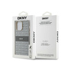 DKNY Leather Mono Stripe & Metal Logo - Etui iPhone 14 Pro (beżowy) (DKHCP14LPRTHSLE)