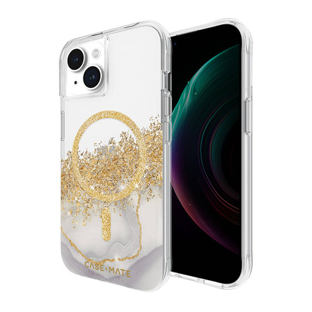 Case-Mate Karat MagSafe - Etui iPhone 15 / iPhone 14 / iPhone 13 zdobione złotem (Marble) (CM051386)