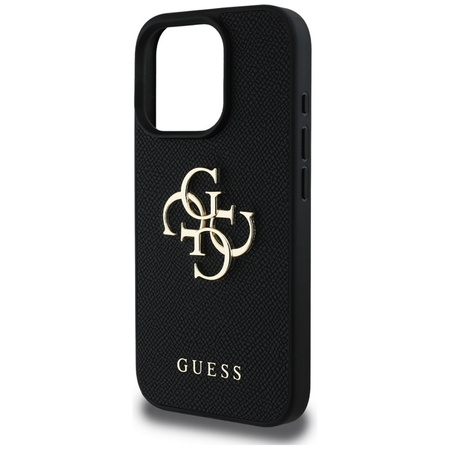 Guess Grained Big 4G Logo Small Classic Logo - Etui do iPhone 16 Pro (czarny) (GUHCP16LPGT4MBK)