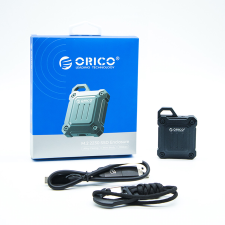 Orico Obudowa na dysk M.2 NVMe 2230, USB-C 10 Gbps, wzmocniona, metalowa (XAM2-G2-BK-BP)