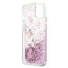 Guess Peony Liquid Glitter - Etui iPhone 13 mini (różowy) (GUHCP13SLGPEPI)