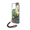 Guess Flower Cord - Etui ze smyczką iPhone 14 Pro (niebieski) (GUOHCP14LHFLSB)