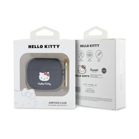 Hello Kitty Silicone 3D Kitty Head - Etui AirPods 3 (czarny) (HKA33DKHSK)