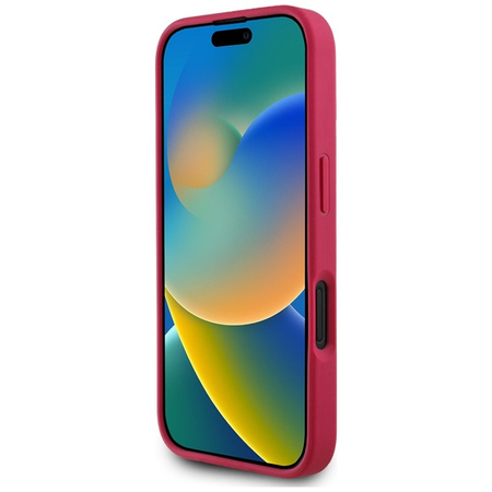 Guess Grained Printed Flower Pattern MagSafe - Etui do iPhone 16 (fuksja) (GUHMP16SPGNMPLMF)