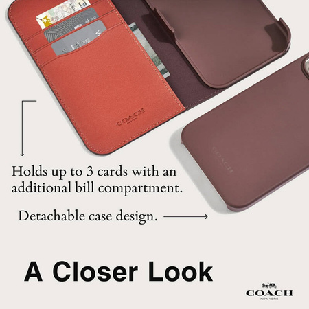 Coach Folio Signature C Case - Etui 2w1 z klapką iPhone 15 Pro (Tan) (CH052702)