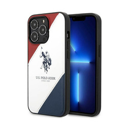 US Polo Assn Tricolor Embossed - Etui iPhone 14 Pro (biały) (USHCP14LPSO3)