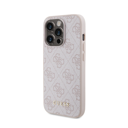 Guess 4G Metal Gold Logo - Etui iPhone 15 Pro (różowy) (GUHCP15LG4GFPI)