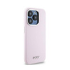 DKNY Liquid Silicone Small Metal Logo MagSafe - Etui iPhone 15 Pro (różowy) (DKHMP15LSMCHLP)