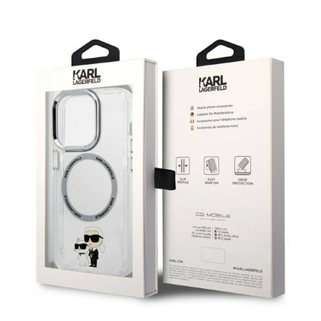 Karl Lagerfeld IML NFT Karl & Choupette Magsafe - Etui iPhone 14 Pro (przezroczysty) (KLHMP14LHNKCIT)