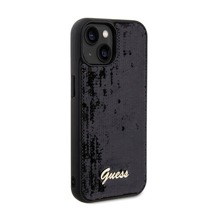 Guess Sequin Script Metal - Etui iPhone 14 (czarny) (GUHCP14SPSFDGSK)