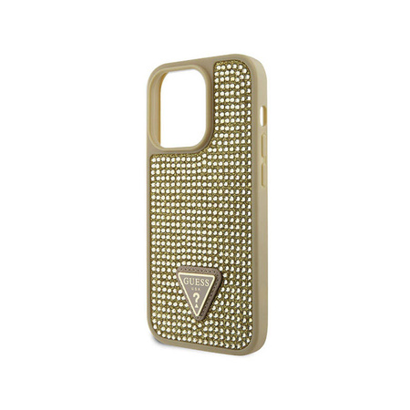 Guess Rhinestone Triangle - Etui iPhone 14 Pro (złoty) (GUHCP14LHDGTPD)