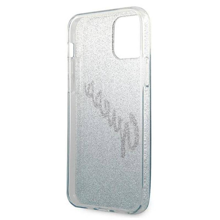Guess Glitter Gradient Script - Etui iPhone 12 mini (niebieski) (GUHCP12SPCUGLSBL)