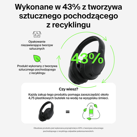 Belkin Słuchawki nauszne, bezprzewodowe, czarne (AUD009HQBK)