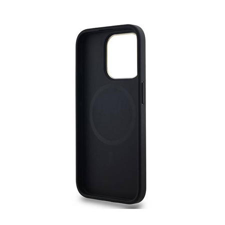 DKNY Leather Checkered Mono Pattern MagSafe - Etui iPhone 15 Pro (czarny) (DKHMP15LPCPVSLK)
