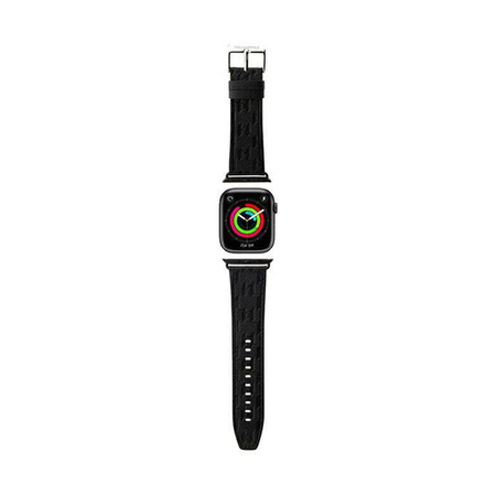 Karl Lagerfeld Saffiano Monogram - Pasek do Apple Watch 42/44/45/49 mm (czarny) (KLAWLSAKLHPK)