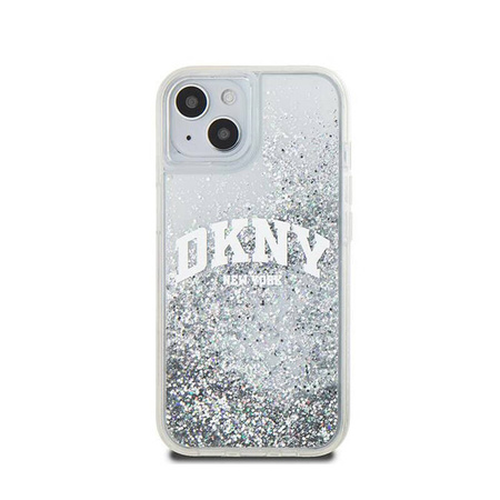 DKNY Liquid Glitter Big Logo - Etui iPhone 15 / 14 / 13 (biały) (DKHCP15SLBNAET)