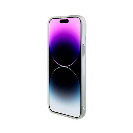 Guess IML Iridescent MagSafe - Etui iPhone 15 (turkusowy) (GUHMP15SHITSQ)