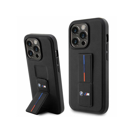 BMW Grip Stand Hot Stamp - Etui iPhone 14 Pro (czarny) (BMHCP14L22GSLK)