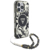 Guess Palm Trees Triangle Pearl Strap MagSafe - Etui do iPhone 16 Pro (czarny) (GUHMP16LHPCTPLSK)
