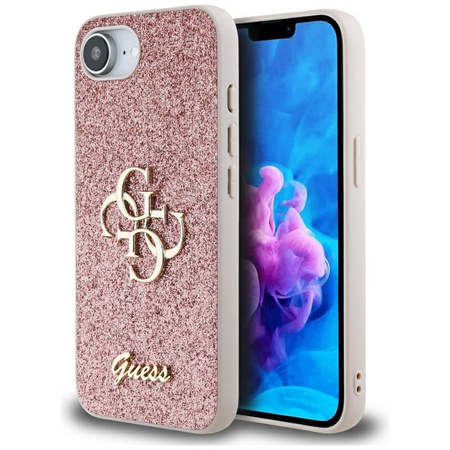 Guess Fixed Glitter Big 4G - Etui do iPhone 16e (różowy) (GUHCPSE4HG4SGP)