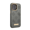 Guess Peony Logo Plate MagSafe - Etui iPhone 13 Pro (szary) (GUHMP13LSAPSTG)