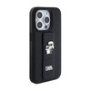 Karl Lagerfeld Gripstand Saffiano Karl & Choupette Pins - Etui iPhone 15 Pro Max (czarny) (KLHCP15XGSAKCPK)