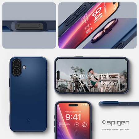 Spigen Thin Fit Mag MagSafe - Etui do iPhone 16 (Navy Blue) (ACS08187)