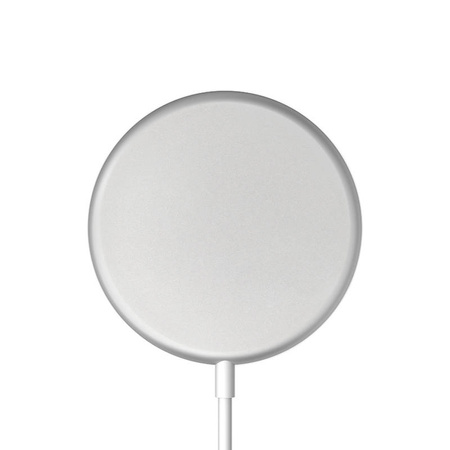 Crong MagSpot Wireless Charger – Aluminiowa ładowarka indukcyjna MagSafe 15W (Silver White) (CRG-MS15W-SLV)