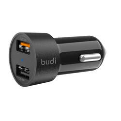 Budi - Ładowarka samochodowa 2x USB, 30W, QC3.0 (Czarny) (BD622Q)