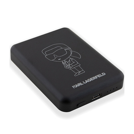 Karl Lagerfeld NFT Outline Ikonik MagSafe - Power Bank indukcyjny 5000 mAh 15W MagSafe (czarny) (KLPBM5KIOTTGK)