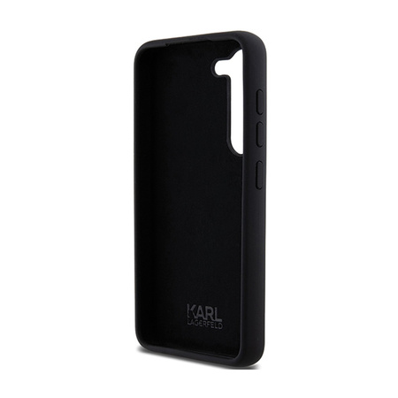 Karl Lagerfeld Silicone Karl & Choupette Metal Pin - Etui Samsung Galaxy S24 (czarny) (KLHCS24SSMHKCNPK)