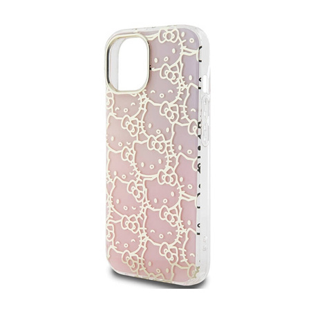 Hello Kitty IML Gradient Electrop Crowded Kitty Head - Etui iPhone 15 (różowy) (HKHCP15SHCHPEP)
