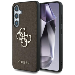 Guess Grained Big 4G Logo Small Classic Logo - Etui do Samsung Galaxy S25 (brązowy) (GUHCS25SPGT4MBW)