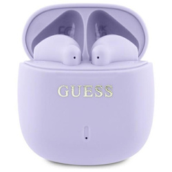 Guess Printed Classic Logo - Słuchawki Bluetooth TWS + etui ładujące (fioletowy) (GUTWSJ14ESGU)