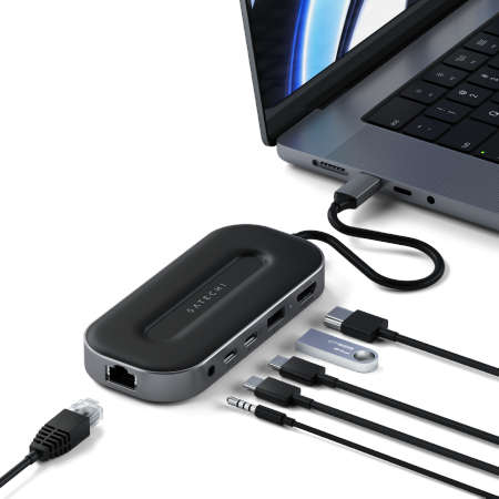 Satechi Multiport Adapter - adapter do urządzeń mobilnych USB-C - gwiezdna szarość (ST-U4MGEM)