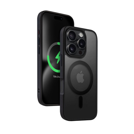 Crong Hybrid Frost MAG Cover - Etui z MagSafe do iPhone 16 Pro Max (czarny) (CRGHFMIP1669PBLK)