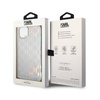 Karl Lagerfeld Monogram Iridescent - Etui iPhone 14 Plus (srebrny) (KLHCP14MLGMMSV3)