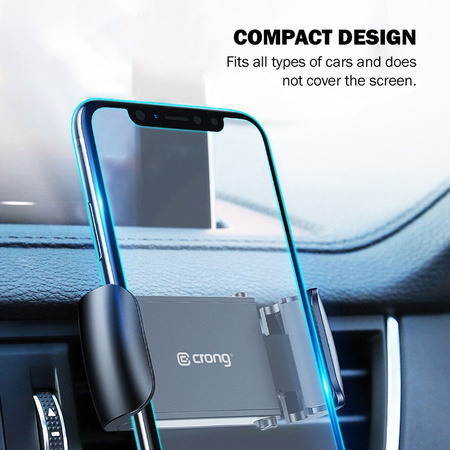 Crong Universal Smart Car Holder – Uniwersalny uchwyt samochodowy do telefonu 4"-6,5” (czarny) (CRG-CH2-BLK)