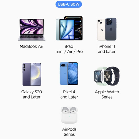 Spigen Essential EV301 - Ładowarka samochodowa USB-C PD 3.0 PPS 30W (Czarny) (ACP08699)