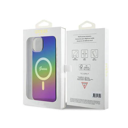 Guess IML Iridescent MagSafe - Etui iPhone 15 Plus (kolorowy) (GUHMP15MHITSK)