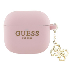 Guess Silicone 4G Charm - Etui AirPods 4 (różowy) (GUA4LECG4P)