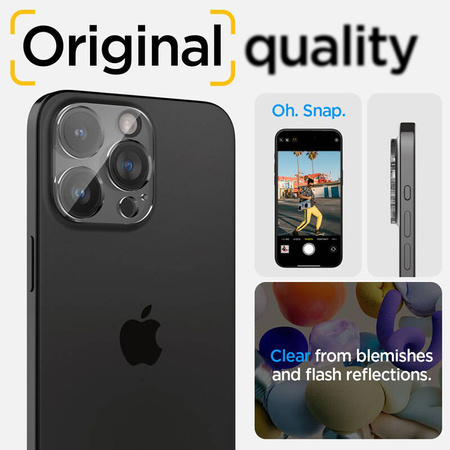 Spigen Optik.TR Camera Protector - Szkło ochronne na obiektyw do iPhone 15 Pro / 15 Pro Max / iPhone 14 Pro / 14 Pro Max (2 szt) (Przezroczysty) (AGL05761)