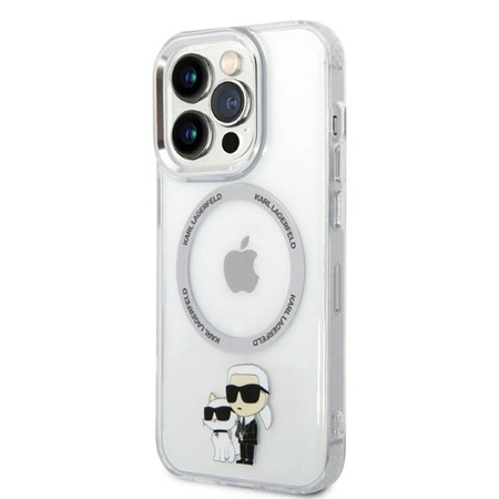 Karl Lagerfeld IML NFT Karl & Choupette Magsafe - Etui iPhone 14 Pro (przezroczysty) (KLHMP14LHNKCIT)
