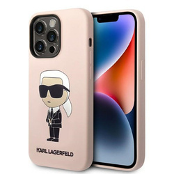Karl Lagerfeld Silicone NFT Ikonik MagSafe - Etui iPhone 14 Pro Max (różowy) (KLHMP14XSNIKBCP)