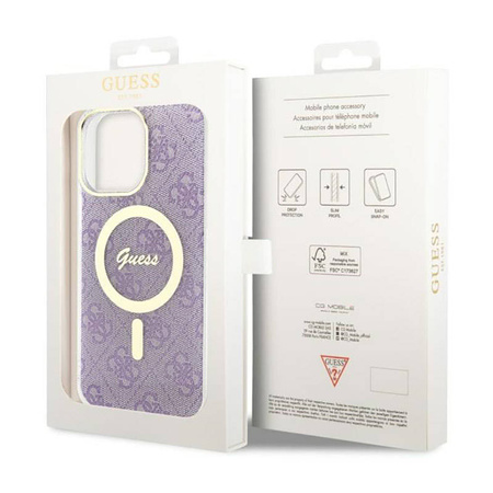 Guess 4G MagSafe - Etui iPhone 14 Pro Max (Purpurowy) (GUHMP14XH4STU)