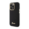 Guess Silicone Script Metal Logo & Frame - Etui iPhone 15 Pro Max (czarny) (GUHCP15XSMBSLK)