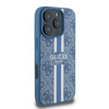 Guess 4G Printed Stripes MagSafe - Etui iPhone 16 Pro (niebieski) (GUHMP16LP4RPSB)